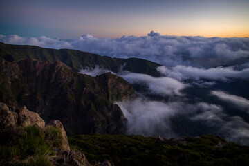 Mountains at sunrise on Madeira