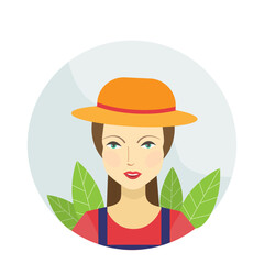 Farmer cute girl icon vector illustration isolated - 546013124