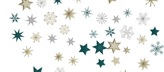 Fototapeta na wymiar Christmas background design of snowflake and snow falling in the winter 3d illustration