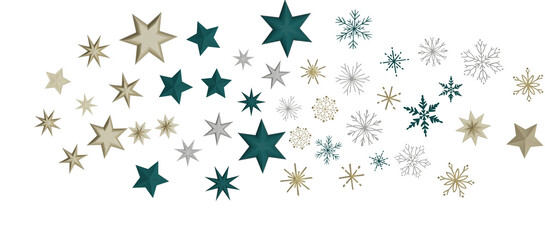 Christmas background design of snowflake and snow falling in the winter 3d illustration