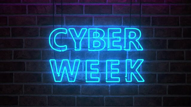 Video Cyber Week Neon Sign, Prores 4444