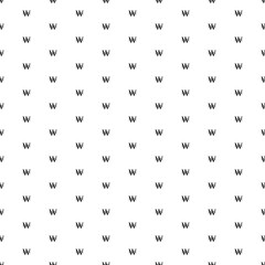 Square seamless background pattern from black Korean won signs. The pattern is evenly filled. Vector illustration on white background