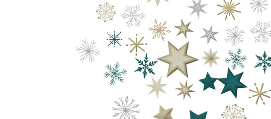 A gray whirlwind of golden snowflakes and stars. New