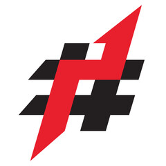 Obraz premium vector illustration of a logo combined with arrow and hash symbols.