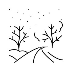 road winter line icon vector illustration