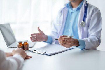 Doctor records the patient's history. The treatment log describes the effects of the disease and...