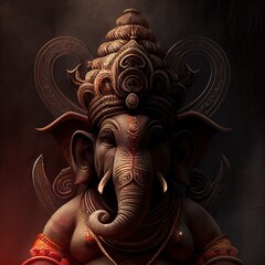 Ganesha sculpture. Stunning illustration generated by Ai