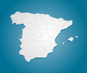 Vector map country Spain divided on regions