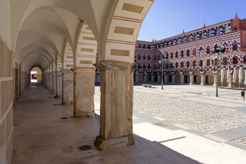 Fototapeta premium High square (Plaza Alta) of Badajoz in a sunny day, Extremadura, Spain