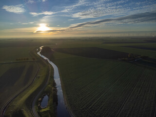 Landscape image "Land and Sea" photographed from a drone.