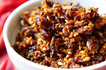 chili and garlic flakes in a container 
