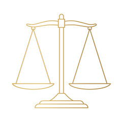 golden law scale, legal advice, court, attorney, judge symbol-vector illustration