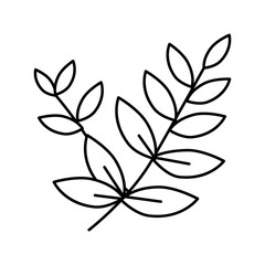leaf spring line icon vector illustration