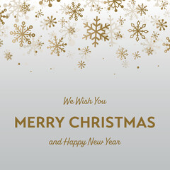 Obraz premium Concept of Christmas card with glossy snowflakes. Vector illustration