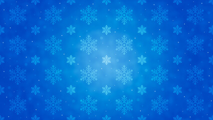 Blue creative snowflakes, winter background, christmas concept for holiday card and banner.