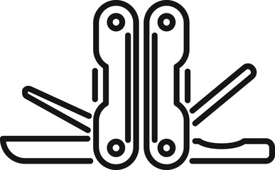 Corkscrew multitool icon outline vector. Army knife. Small utility
