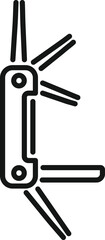 Survival multitool icon outline vector. Army knife. Swiss tool
