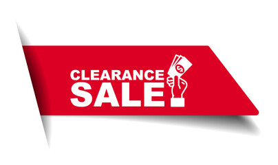 red vector illustration banner clearance sale