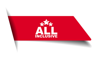 red vector illustration banner all inclusive