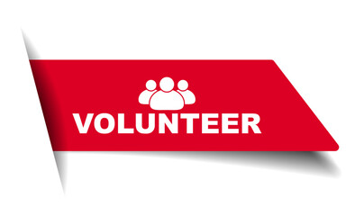 red vector illustration banner volunteer