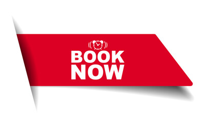 red vector illustration banner book now