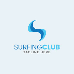 letter s logo - surfing logo sea view