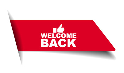 red vector illustration banner welcome back