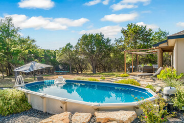 home pool in the countryside 