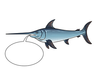 Swordfish pop art PNG illustration with transparent background