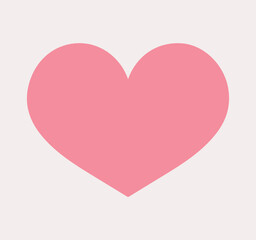 Minimal trend pink heart icon, Vector illustration. Love, feeling, passion