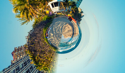 Planet Fort Lauderdale - Miniature planet of Fort Lauderdale, with modern buildings and beach attractions