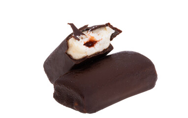 chocolate covered cheese isolated