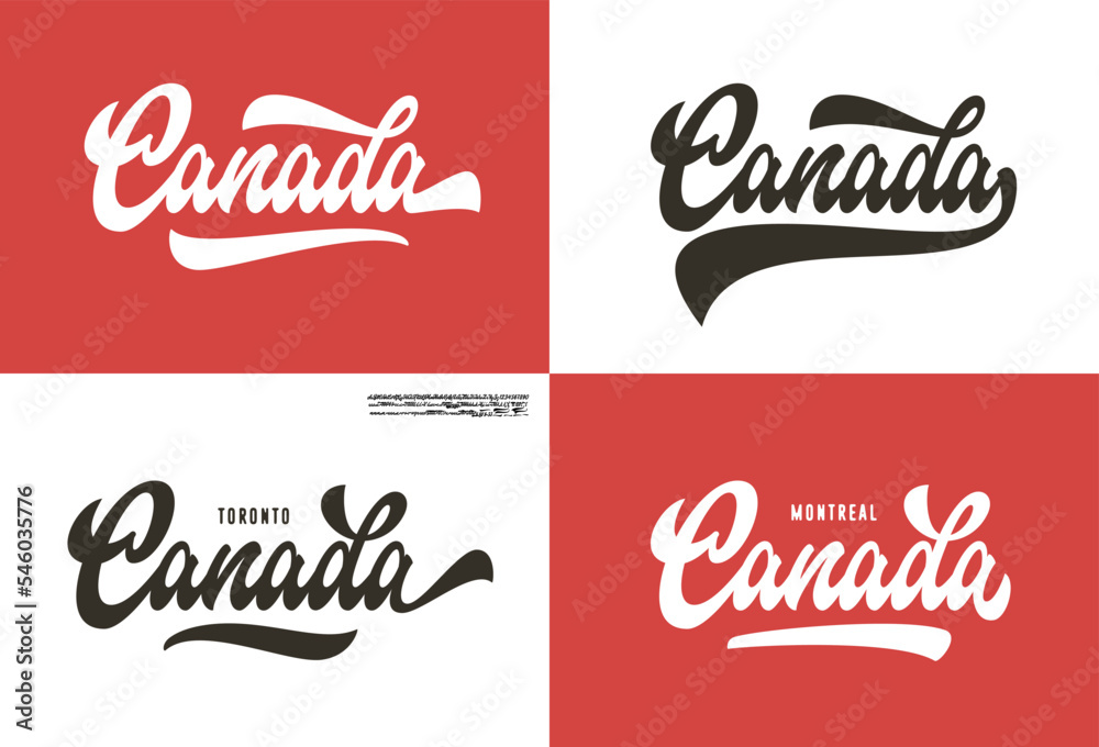 Fototapete canada. original brush script font with many alternate characters. vector