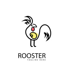 Chicken head icon logo vector design template with cartoon vintage style. Rooster mascot logo vector concept for fast food restaurant, farm, kitchen, or company business.