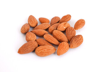 almonds isolated on white