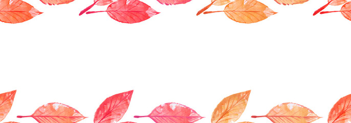 Thanksgiving day poster design. Autumn greeting card. Fall colorful leaves painted in watercolor with lettering Happy Thanksgiving Day. Hand drawn painted foliage of maple, oak and aspen