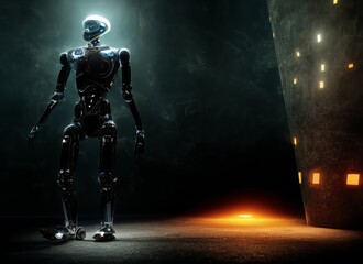 Fototapeta na wymiar Robots. Futuristic interpretation Future 2025.Generation of robots. Virtual reality. Golden Collection.