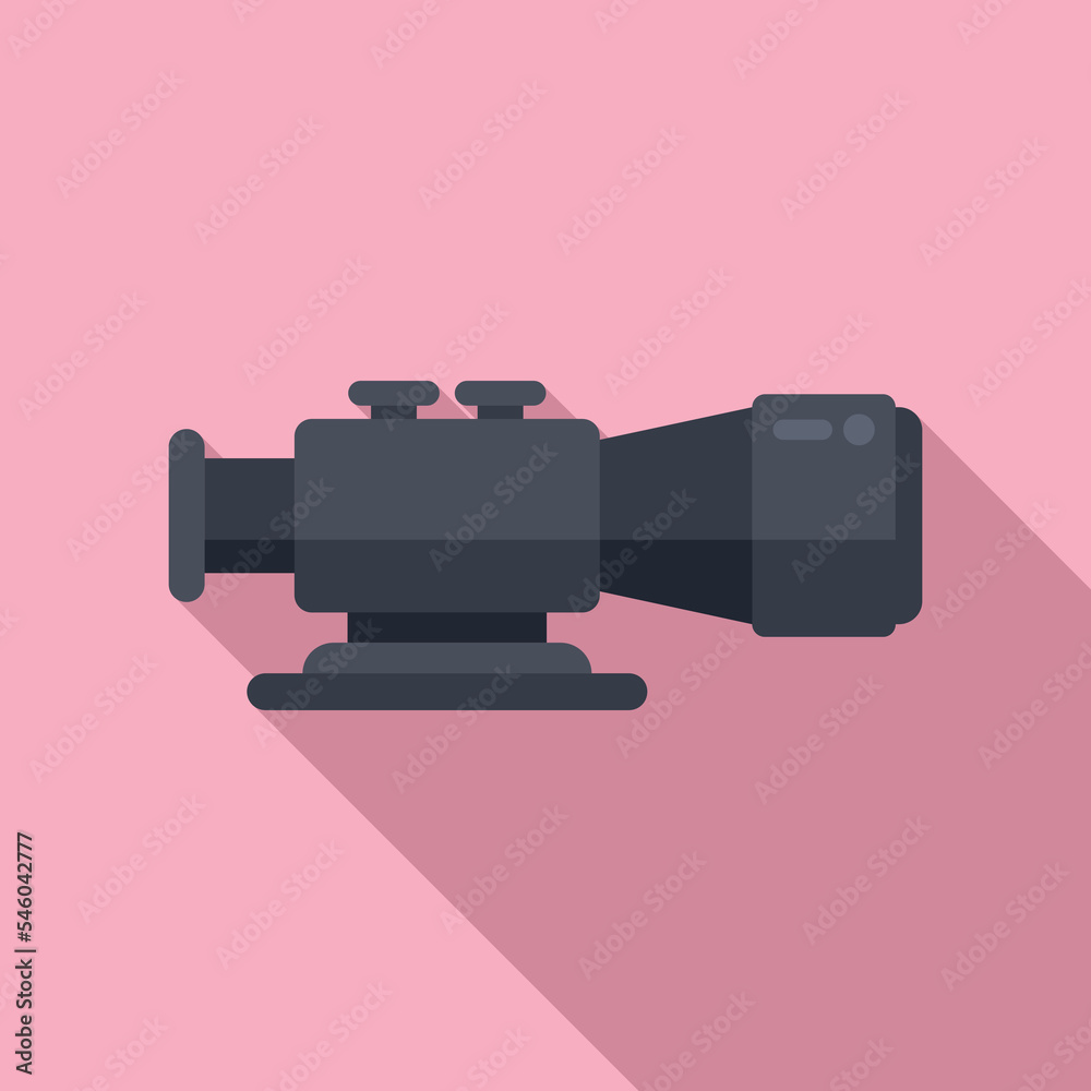 Poster Danger scope icon flat vector. Rifle sight. Sniper military