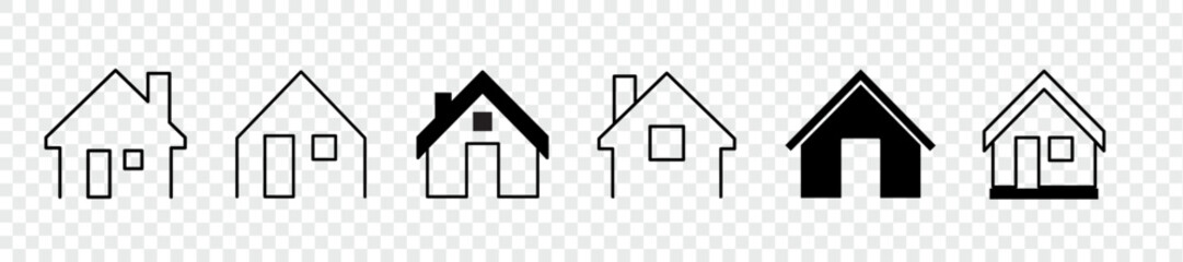 Set of house icons for real estate, apps, and websites