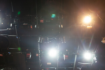 theater lights above the stage - obrazy, fototapety, plakaty