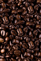 Coffee Beans Background. Close Up.