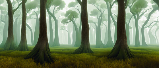 Artistic concept illustration of a destroyed forest,background illustration.