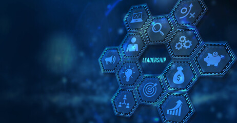 Internet, business, Technology and network concept. Leadership business management. 3d illustration.