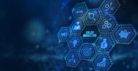 Internet, business, Technology and network concept. Digital Marketing Technology Solution for Online. 3d illustration.