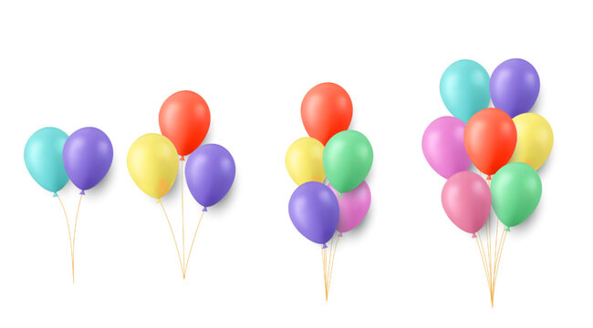 Set of festive color balloons