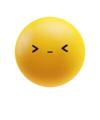 Fototapeta premium Doubt emoticon with a funny kawaii face with angle eyes