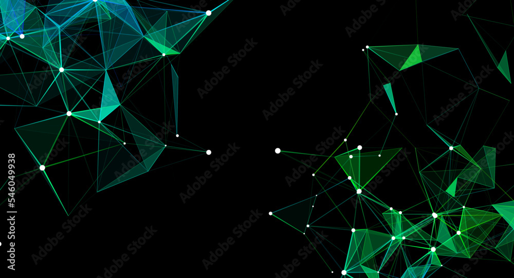 Poster network connection structure. digital background with dots and lines. big data visualization. 3d ren
