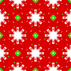 Merry Christmas snowflake cute red green seamless pattern design graphic element textile wrapping