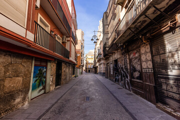 Fototapeta na wymiar Streets in Historic City in Downtown Cartagena, Spain.