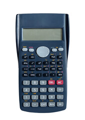 Scientific calculator, isolated on blank background.